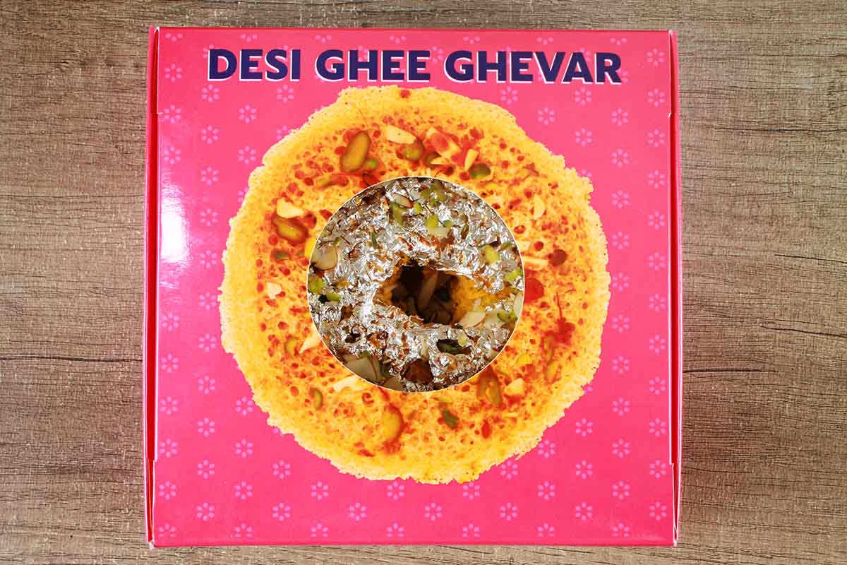 Desi Ghee Ghevar Sweet 1 Piece - Image 3
