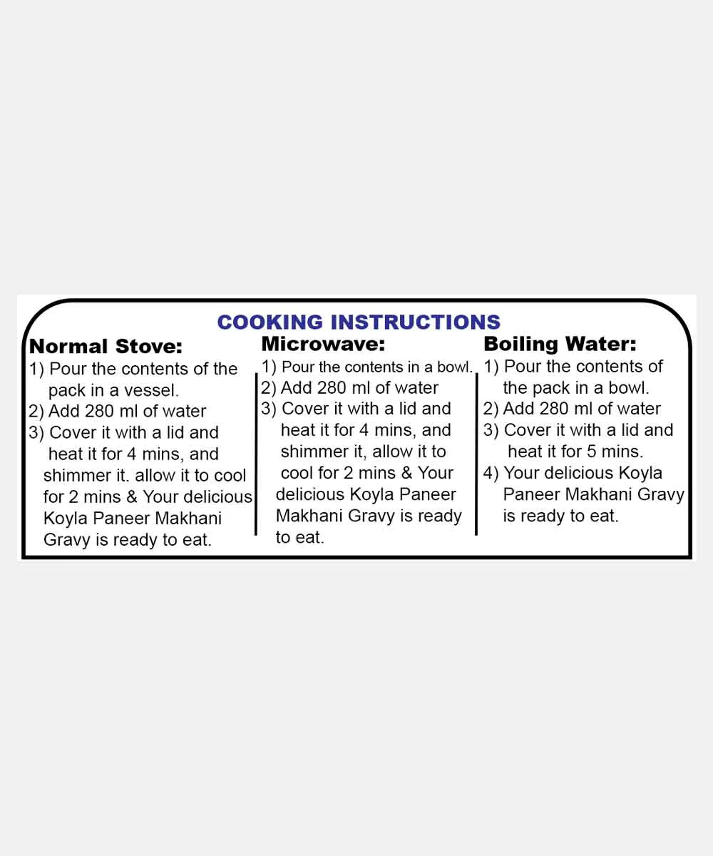 Neelam Dehydrated Koyla Paneer Makhani Gravy 70 Gm - Image 3