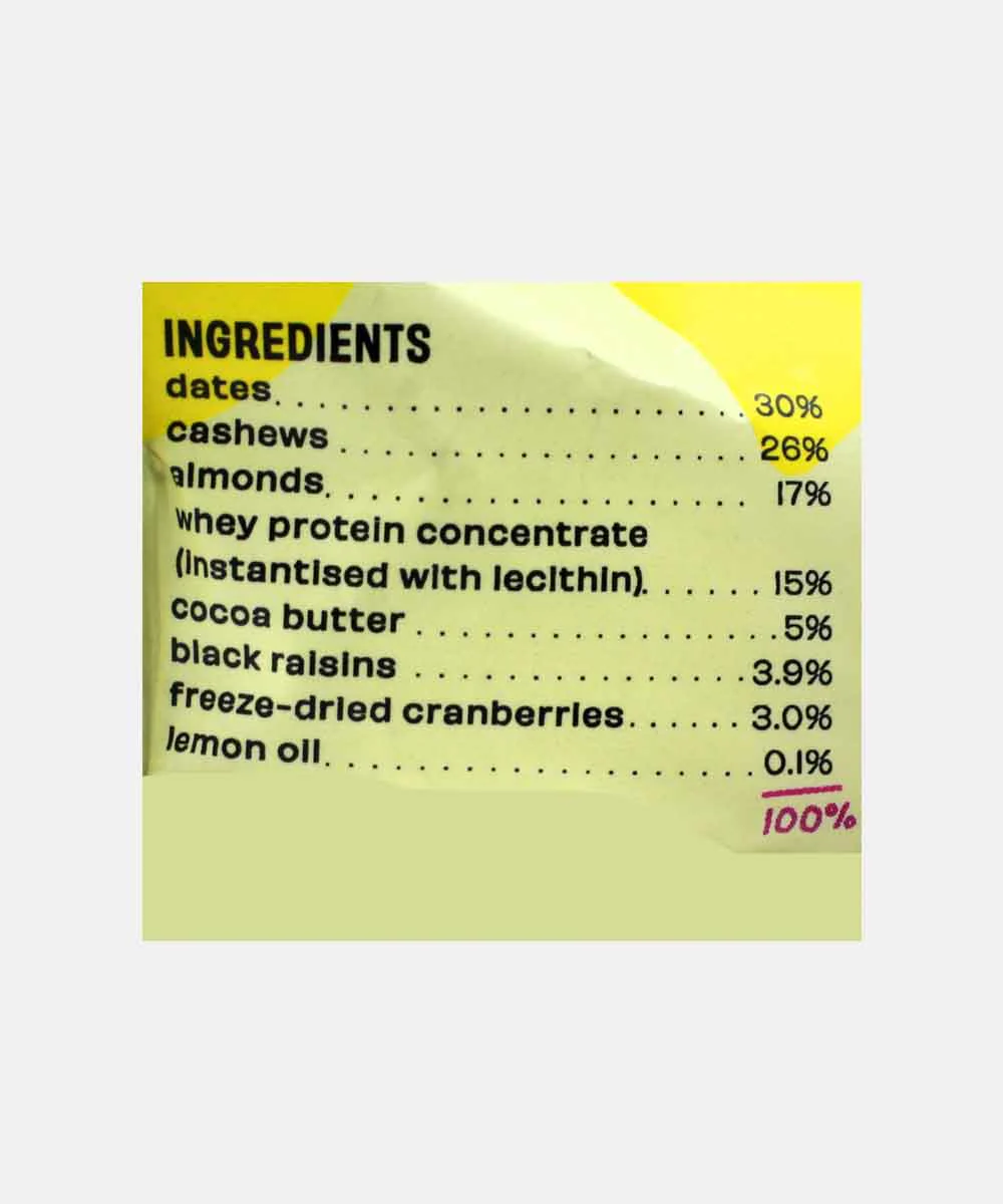 The Whole Truth Lemon Cranberry Bar 52 Gm - Image 4